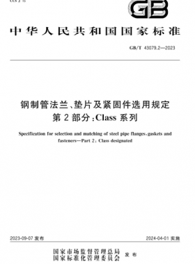 鋼制管法蘭、墊片及緊固件選用規(guī)定 第2部分：Class系列國標(biāo)/T 43079.2-2023